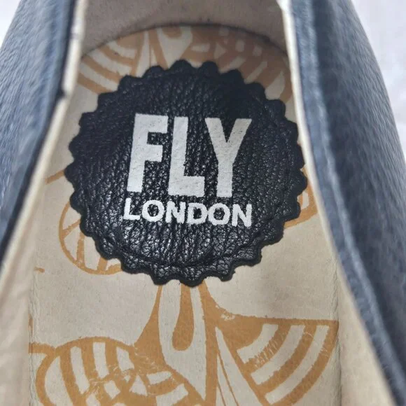 Fly London Wedge Pumps Black Minimalist Retro Chunky Platform Comfort Wedges - Picture 10 of 11